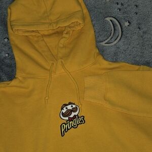 XL Divided Yellow Pringles Hoodie Merch Stoner Skater Whimsy Clowncore Y2k 90s